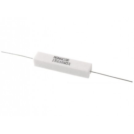 Monacor LSR-150/10 Rezystor cementowy dużej mocy, 15Ω, 10W